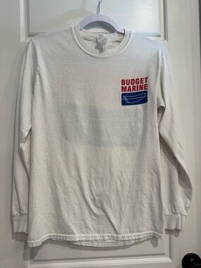 Budget Marine St Kitts Long Sleeve Tee Small Gildan Graphic Shirt Boat Coastal